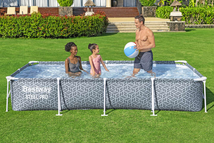 Bestway Steel Pro® Frame Pool Set mit Filterpumpe eckig 366 x 201 x 66 cm